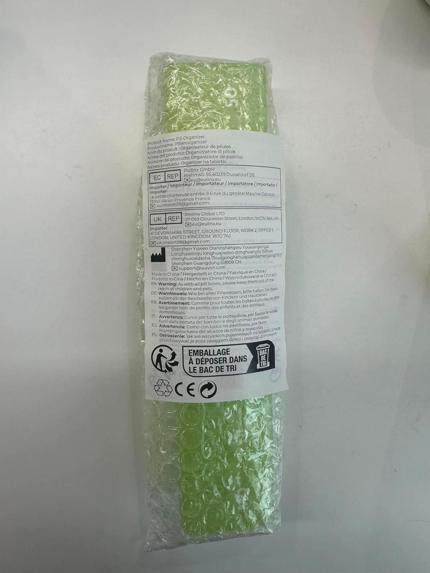 Wochen Pillendose 7 Tage Medikamentenbox transparentes Material Grün