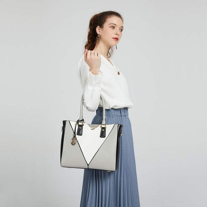 Miss Lulu Damen Handtasche Schultertasche Shopper V-Design