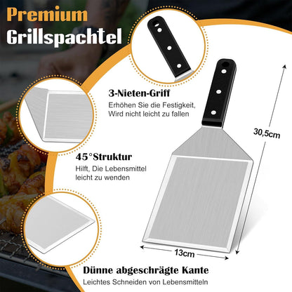 Joyfair Edelstahl Grillspachtel mit ABS-Griff für Smash