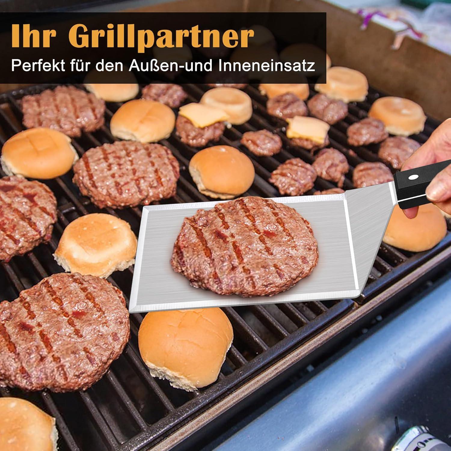 Grillspachtel Edelstahl Plancha Spachtel Smash Burger Grillwender BBQ Teppanyaki