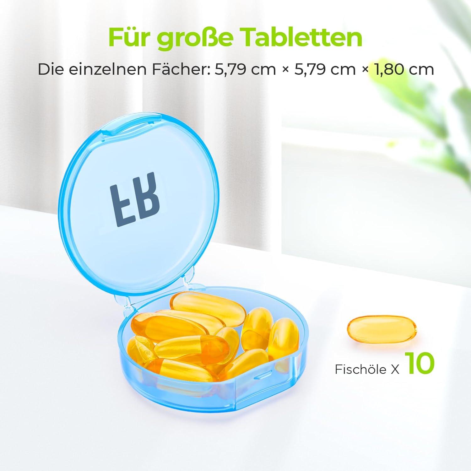 Tablettenbox 7 Tage Große Fächer BPA-frei Ergonomisch