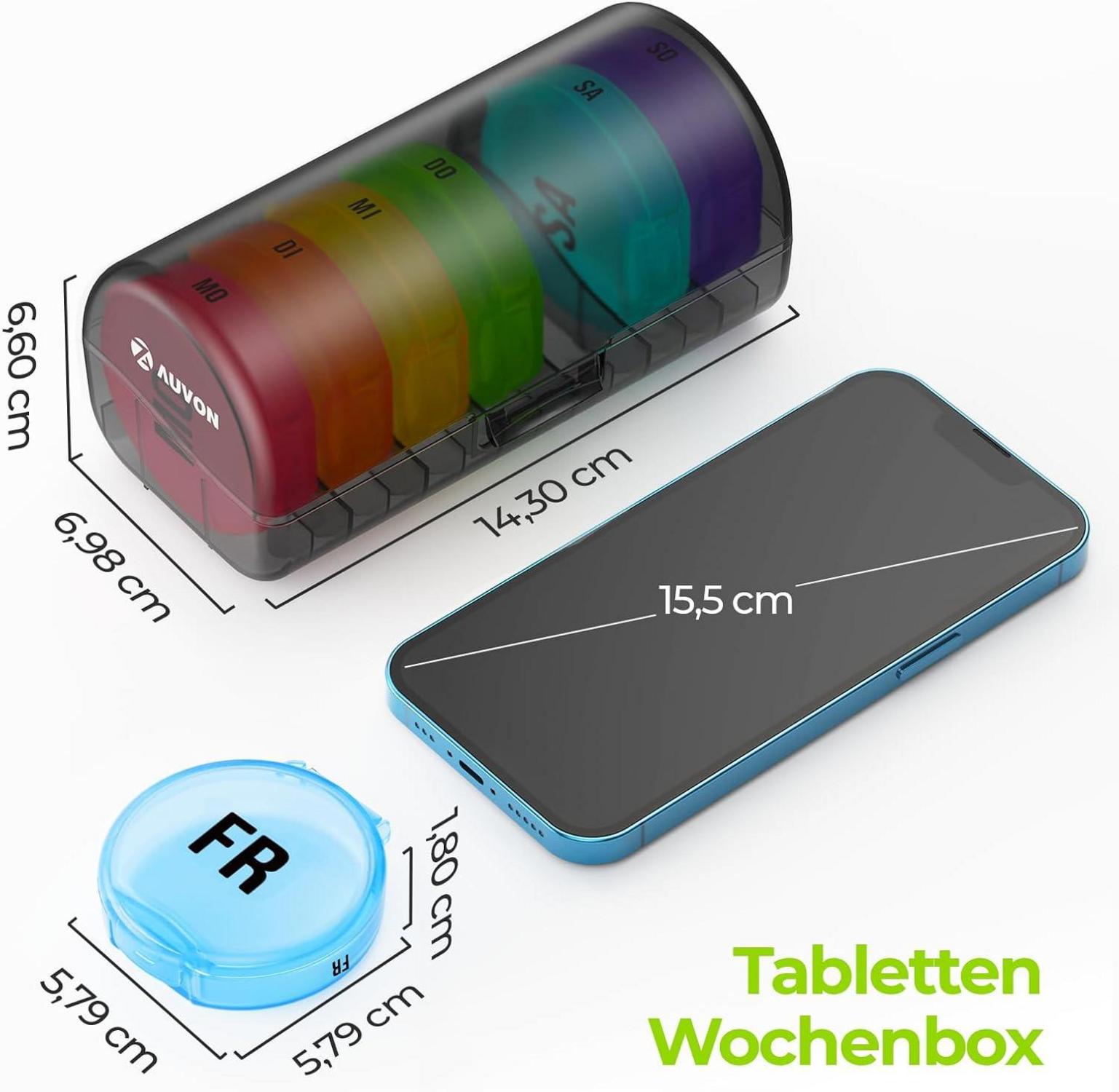 Tablettenbox 7 Tage Pillendose Separaten Fächern BPA-frei