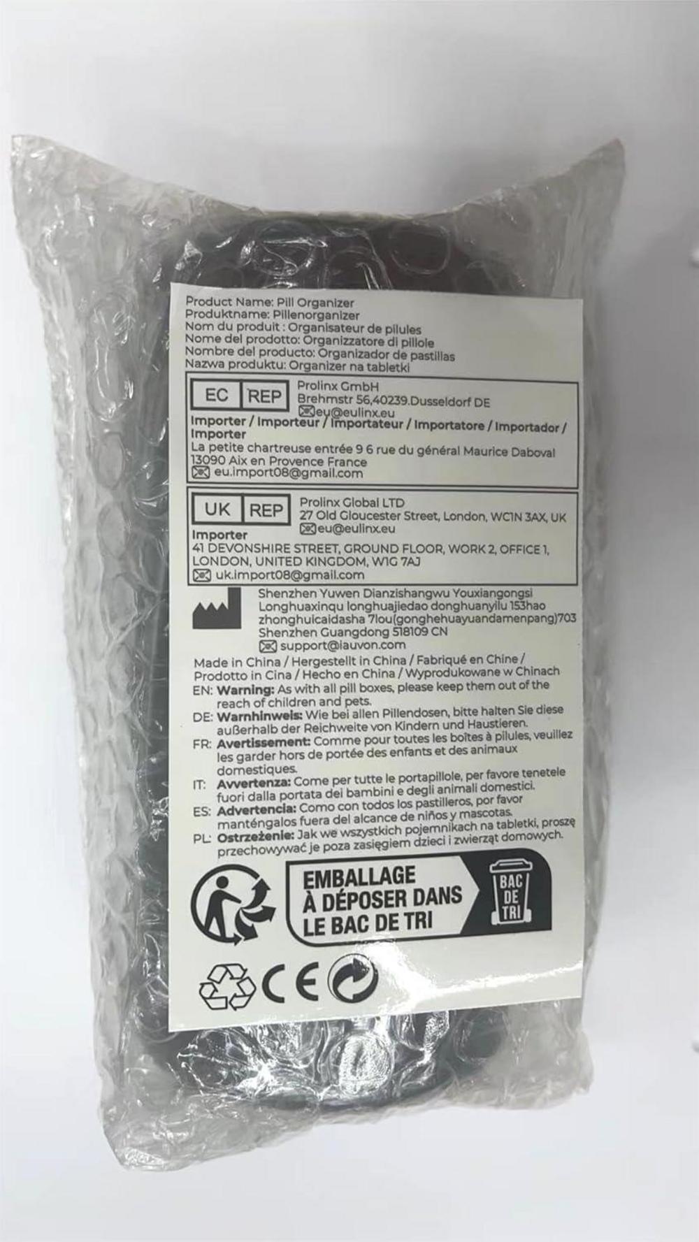 Tablettenbox 7 Tage Pillendose mit Großen Fächern BPA-frei