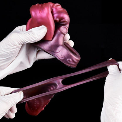 Penis Sleeve mit Hodenring, Silikon Penismanschette, Penis Dildo