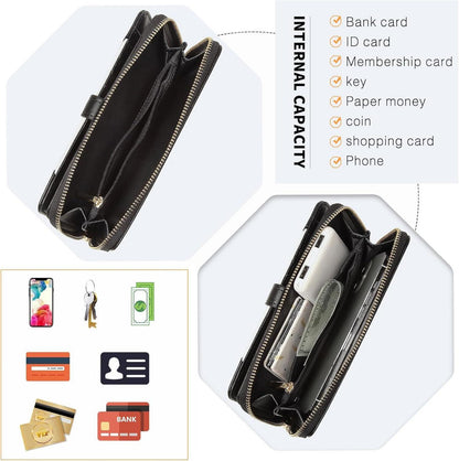 Damen Handtasche Schwarz V-förmiges Design mit abnehmbarem