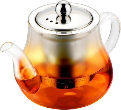 Glas Teekanne 450ml Abnehmbarer Edelstahl Filter Lose Blatt Tee Blumen