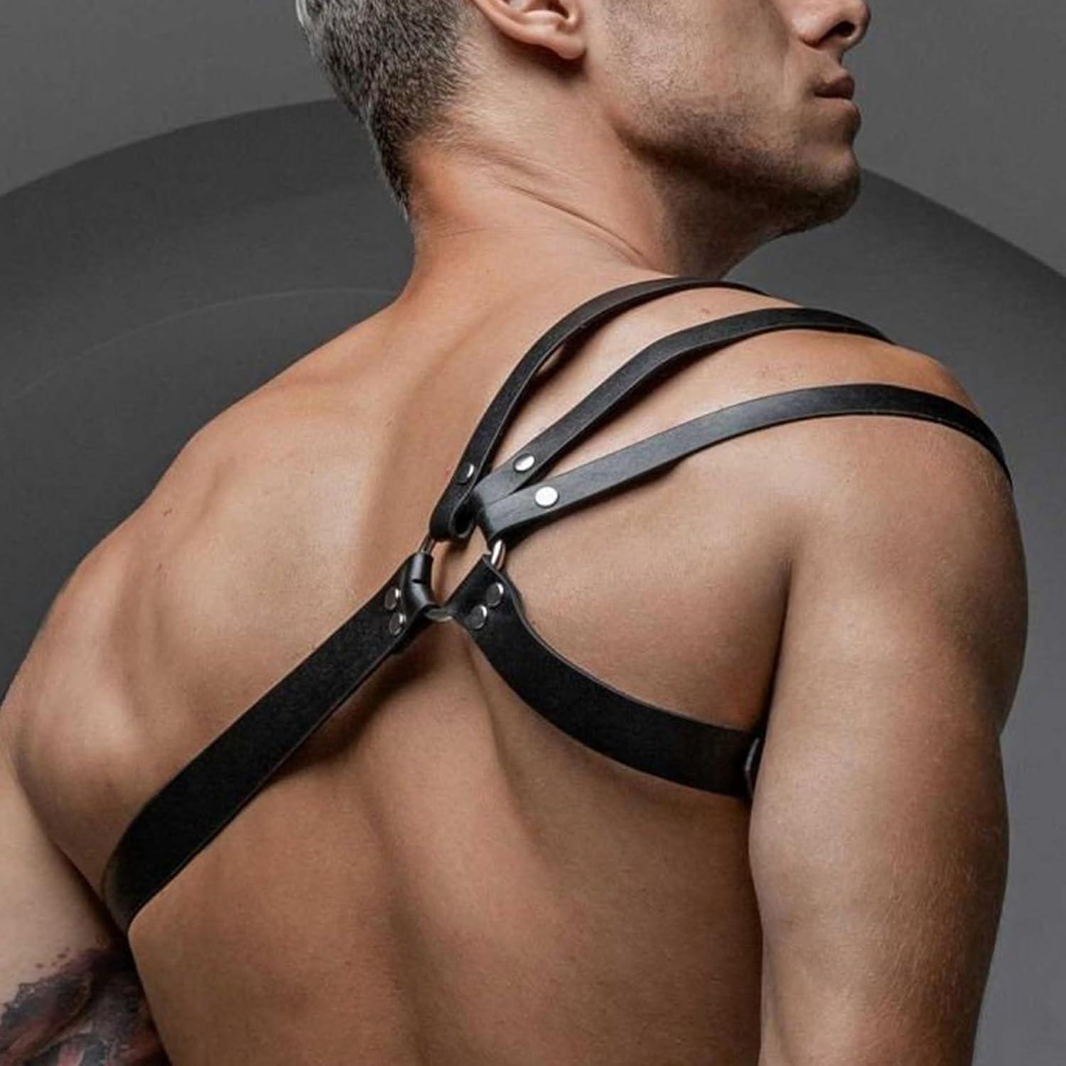 Herren Leder Body Brust Harness Männer Sexy Unterwäsche Fetish BDSM Bondage