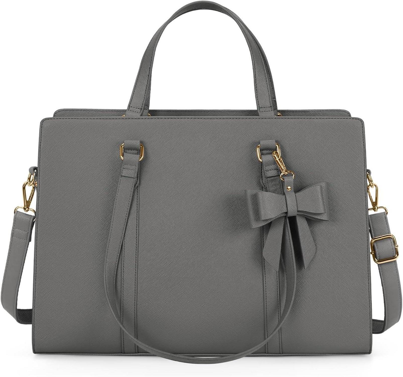 Große Damen Handtasche Shopper Schwarz PU Leder Laptoptasche