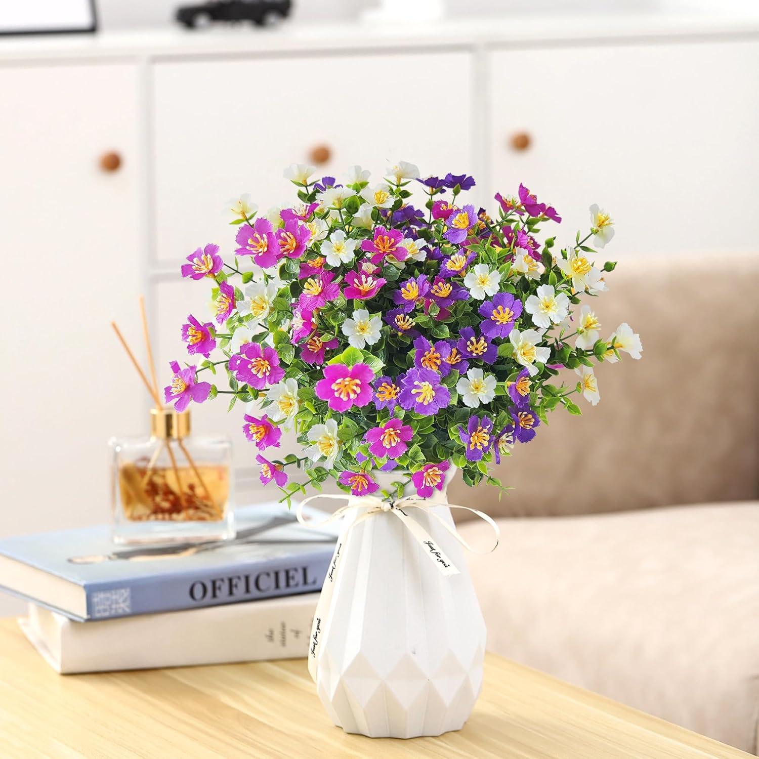 Künstliche Blumen Balkon Kunstblumen Wetterfest UV-beständig Outdoor Seidenblumen 6er Set
