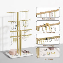 Schmuck Organizer 37cm 4 Ebenen Schmuckaufbewahrung Gold