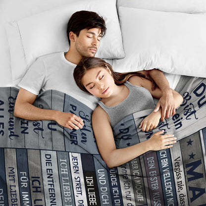 Flanell-Decke "Ich Liebe Dich" für den Ehemann, 150x130cm