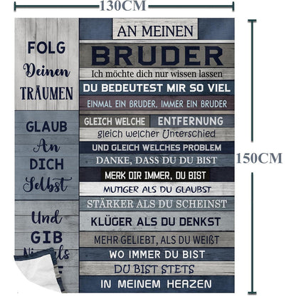 Bruder Geschenk Decke 150x130cm - Kuschelig & Warm