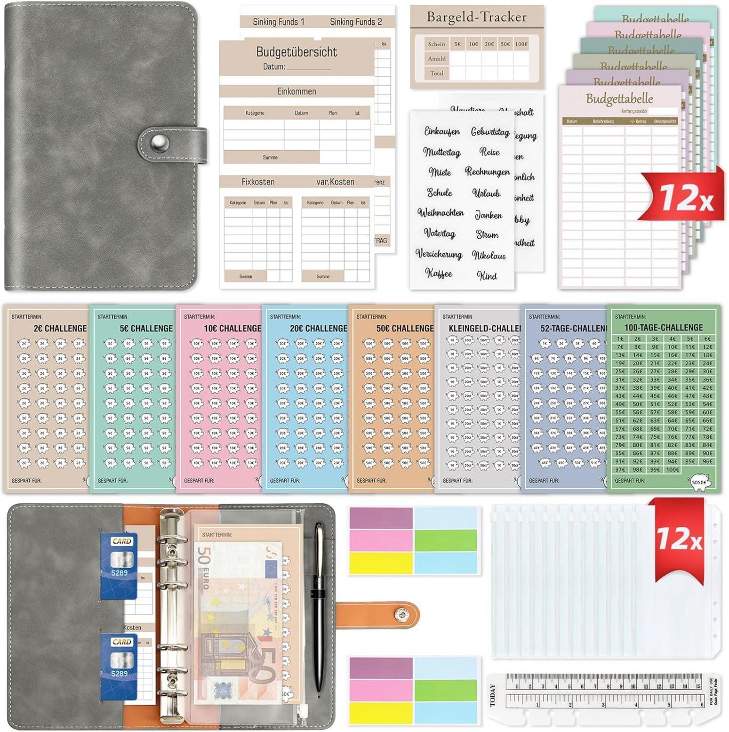 Budget Planner Sparbuch Cash Stuffing A6 Umschlagmethode