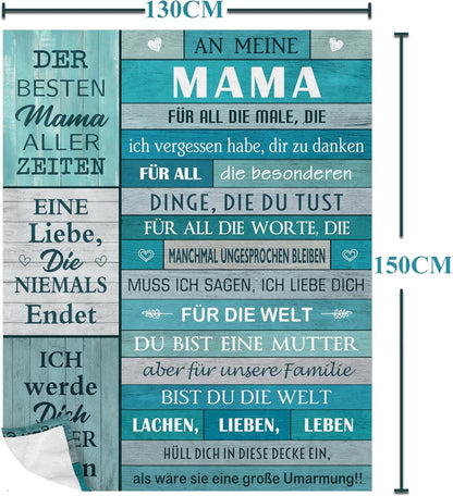 Yesbird Mama Geschenk Decke 150x130CM Mutter Geburtstag Muttertag Sofa Decke