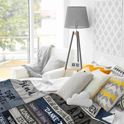 Yesbird Papa Geschenk Decke Flanell-Fleecedecke 150x130CM