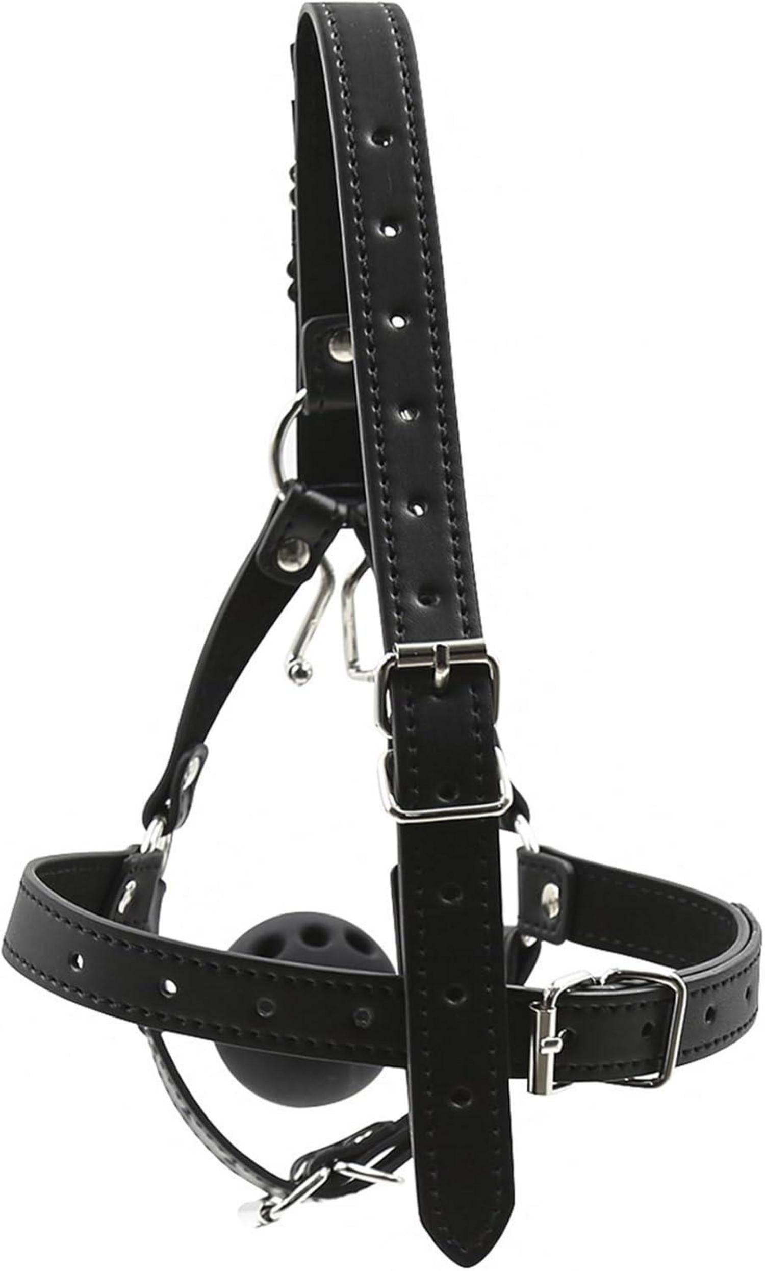 Bondage Kopfgeschirr mit Silikon Ball & Nasenhaken BDSM Set