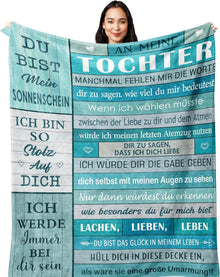 Tochter Geschenk Decke 150x130CM Flanell-Fleece Kuscheldecke