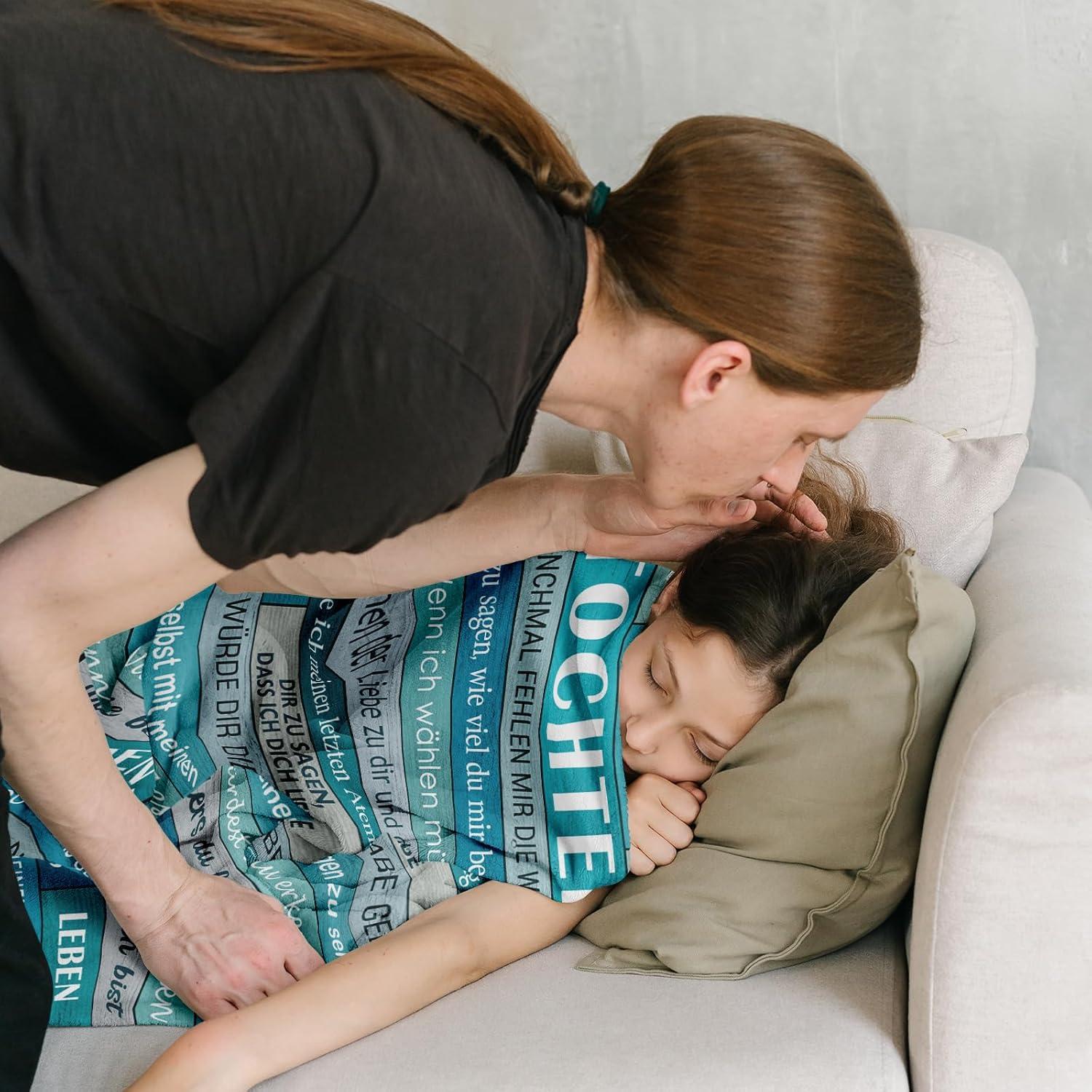 Tochter Geschenk Decke 150x130CM Flanell-Fleece Kuscheldecke
