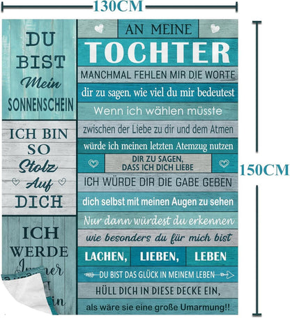 Tochter Geschenk Decke 150x130CM: Mama Mutter Mutmacher Geschenk Kuscheldecke