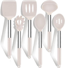 Silikon Küchenhelfer Set 6-teilig Edelstahlgriff Antihaft