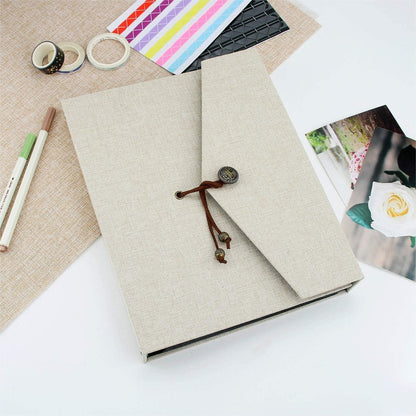 YILEEY Schwarze Seiten Fotoalbum Selbstgestalten Scrapbook Groß Leinen