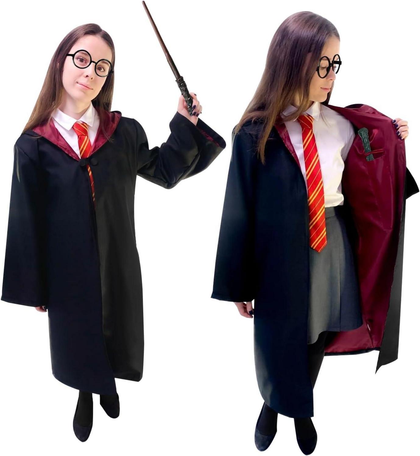 Zauberer Cosplay Kostüm Damen 8 Pcs Harry Outfit Halloween Karneval XL