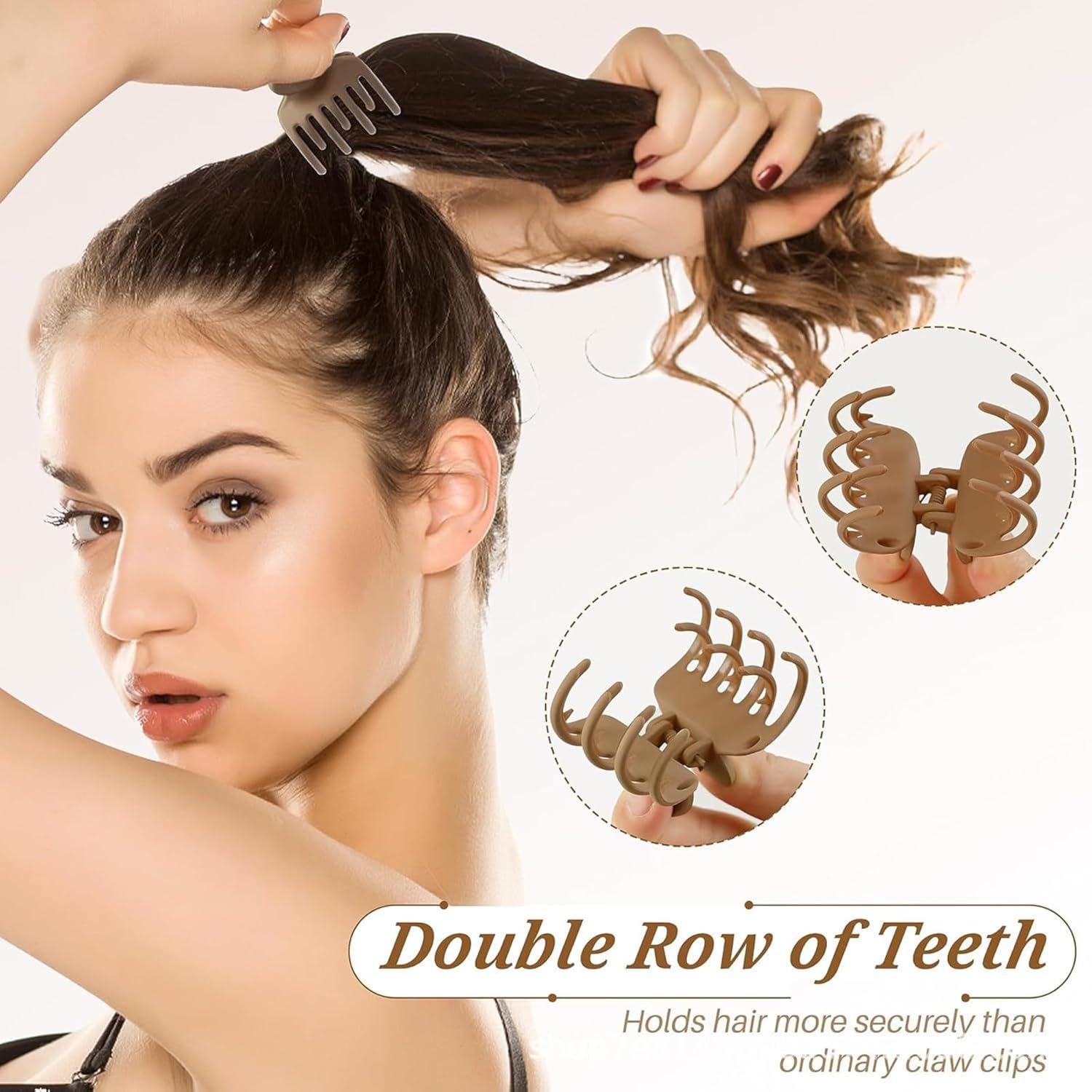 8er Set Matte Haarspangen mit Zähnen für Dünnes Haar