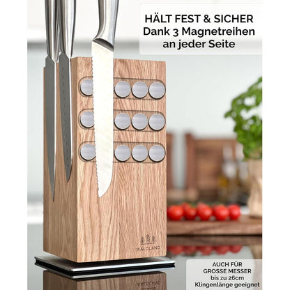 Drehbarer Magnetischer Messerblock aus Eichenholz