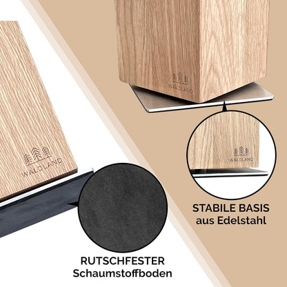 Drehbarer Magnetischer Messerblock aus Eichenholz