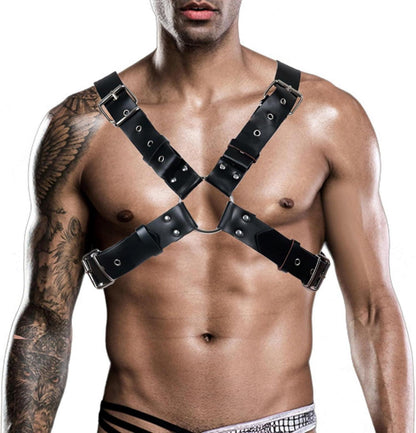 BDSM Brustgurt Herren Leder Harness Punk Bondage Clubwear