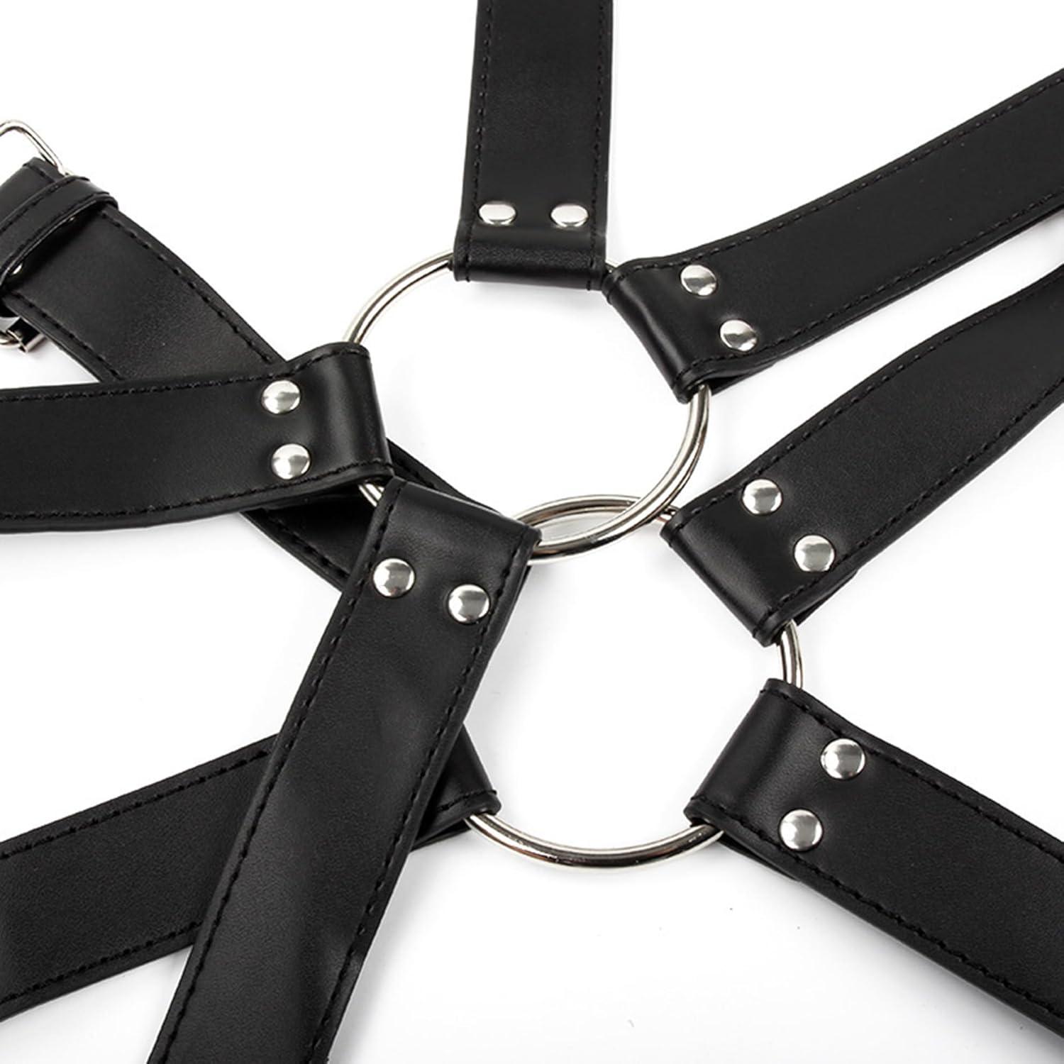 TUYMNI Brustgurt Herren Leder Punk Brust Harness Männer Bondage Cosplay Clubwear