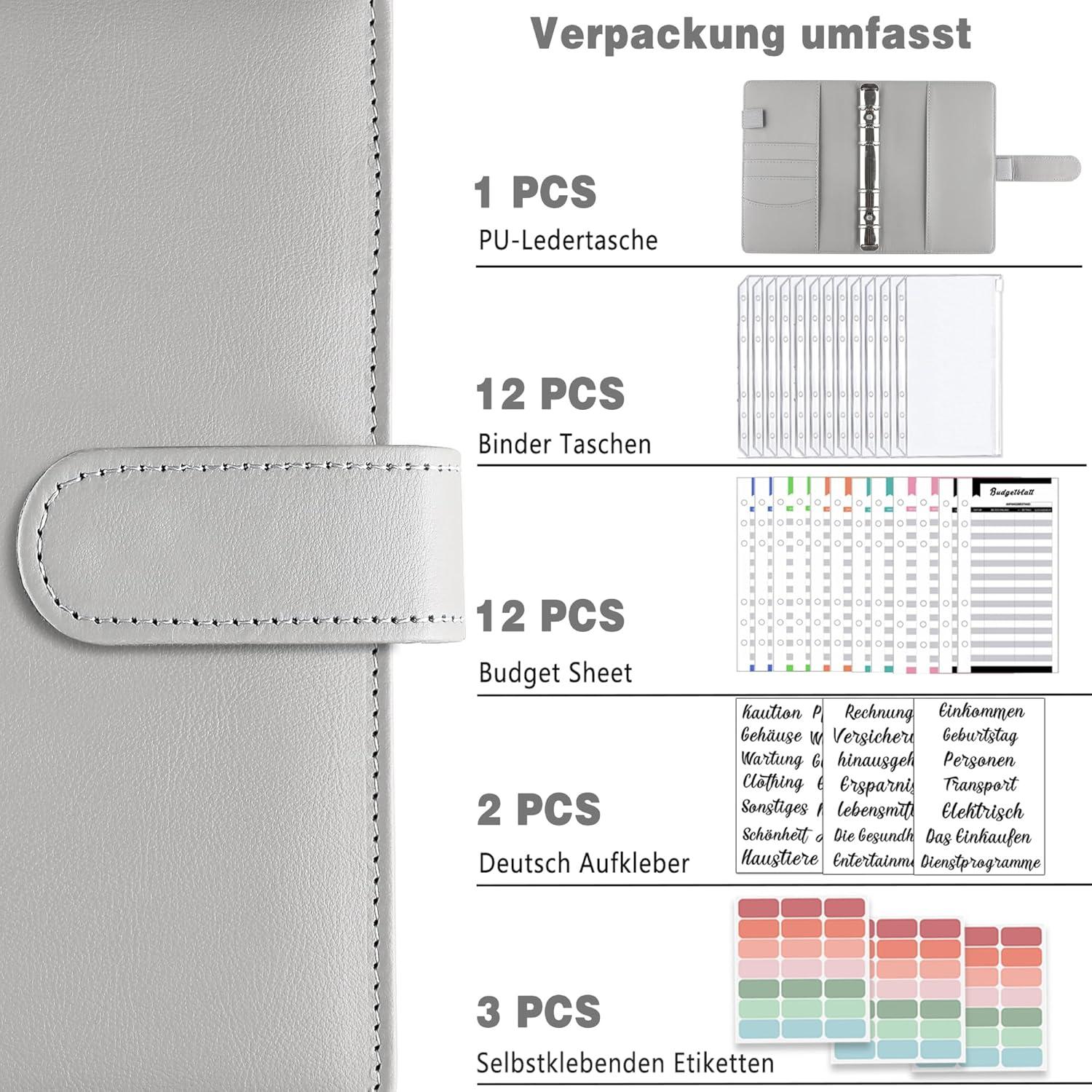 A6 Budget Planner Geld Organizer mit Binder Taschen und