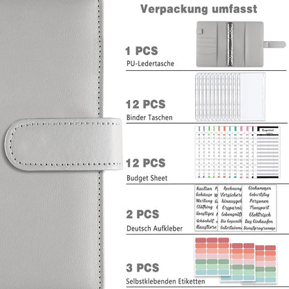 A6 Budget Planner Geld Organizer mit Binder Taschen und