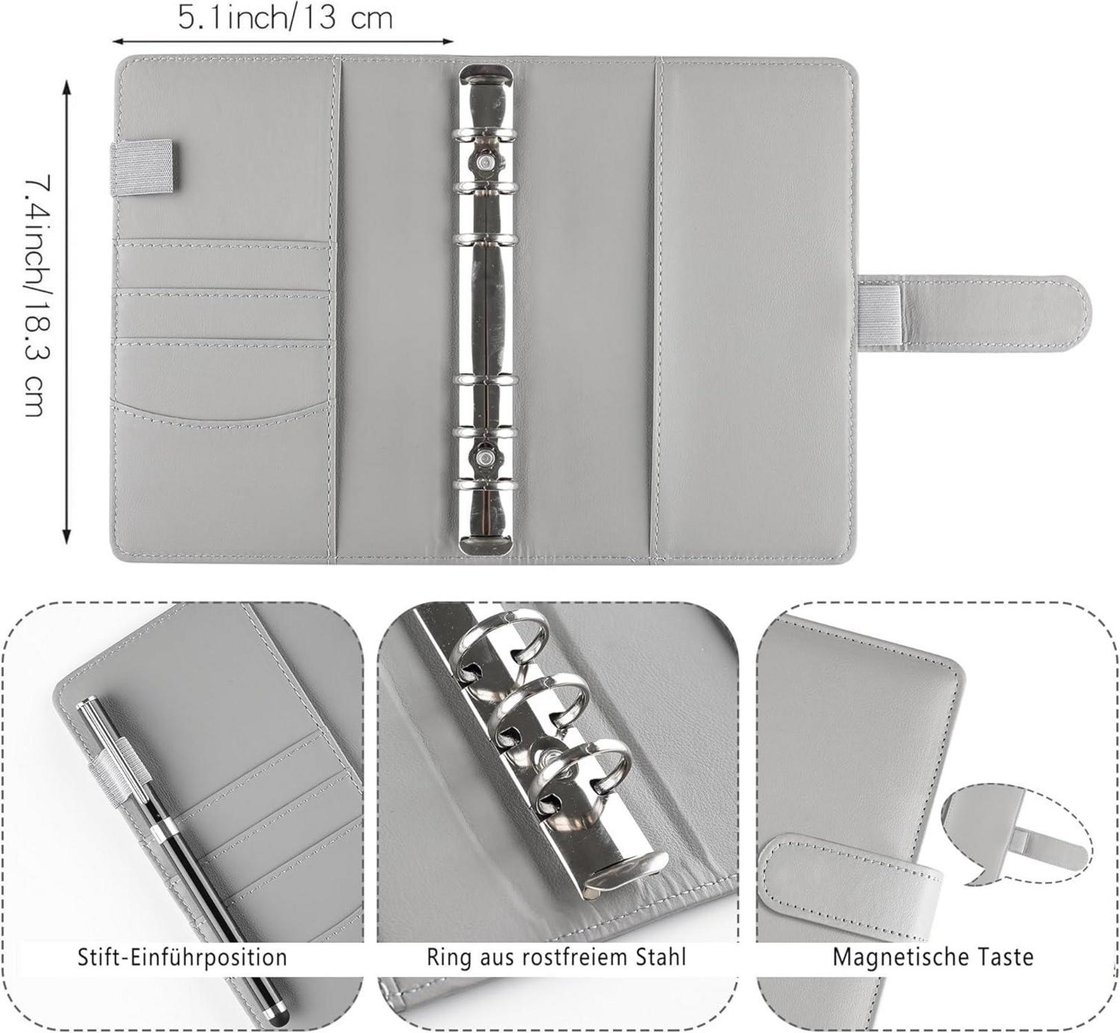 A6 Binder Budget Planner Deutsch mit 12 Binder Taschen & Etiketten