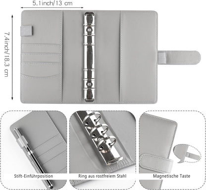 A6 Binder Budget Planner Deutsch mit 12 Binder Taschen & Etiketten