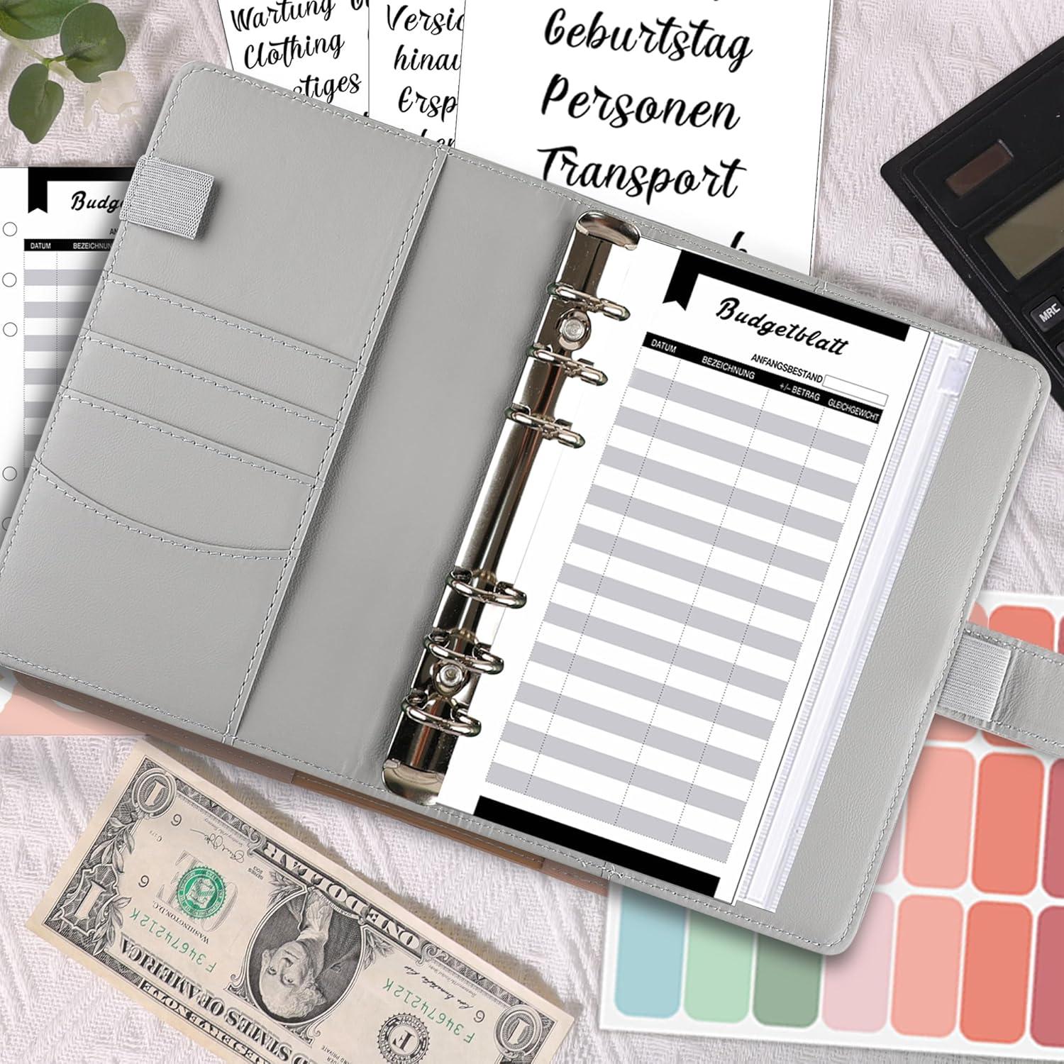 A6 Binder Budget Planner Deutsch: Geld Organizer Sparbuch Reisen Tagebuch Geschenk