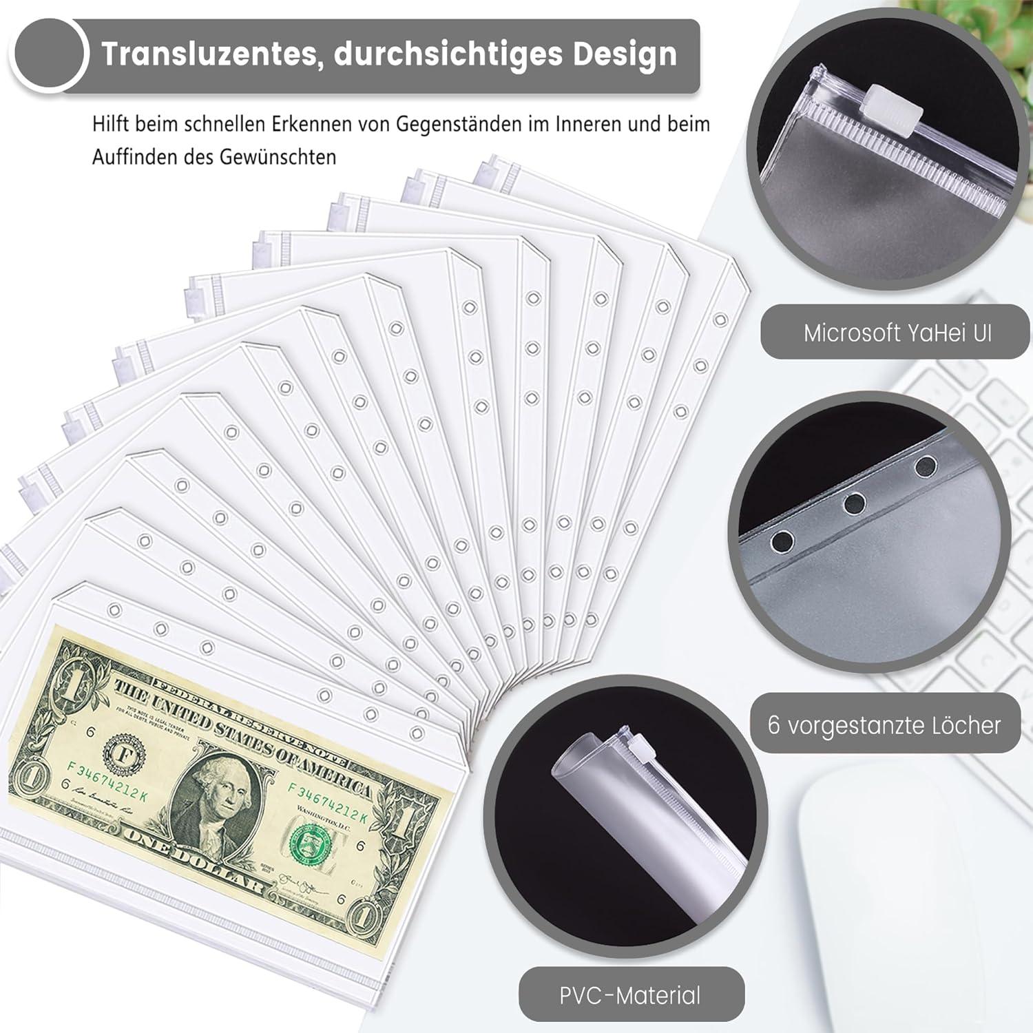 A6 Binder Budget Planner Deutsch Geld Organizer 12 Binder Taschen 12