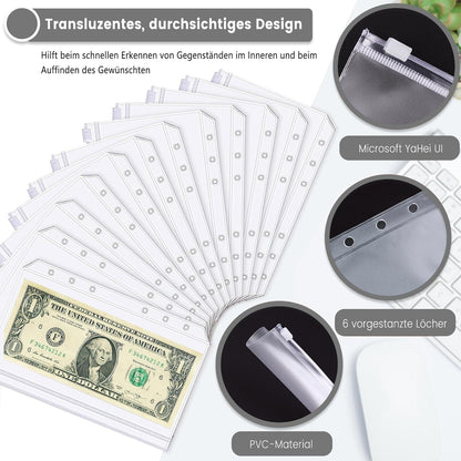 A6 Binder Budget Planner Deutsch Geld Organizer 12 Binder Taschen 12