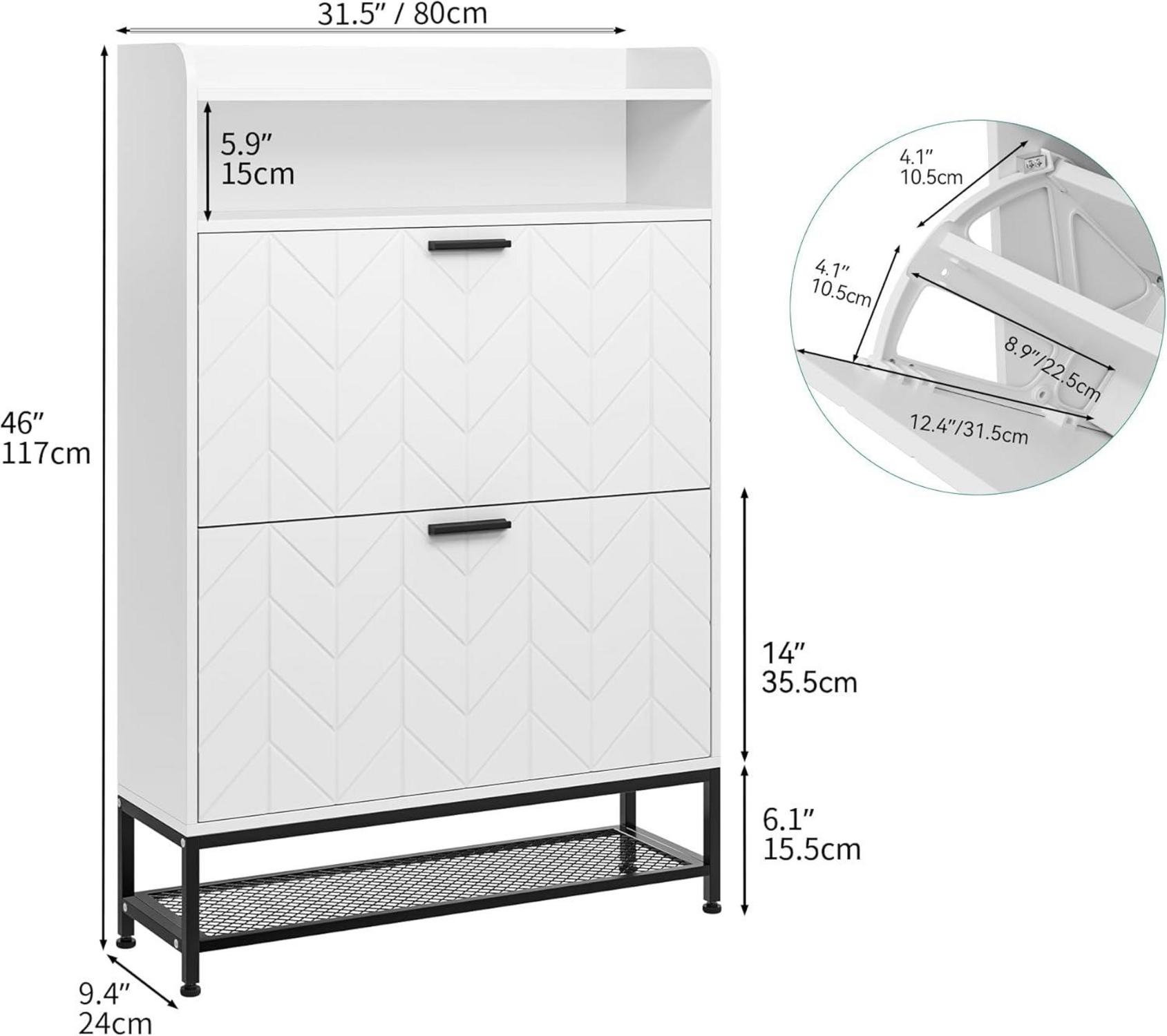 YITAHOME Schuhschrank aus Holz mit 2