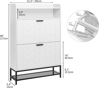YITAHOME Schuhschrank aus Holz mit 2