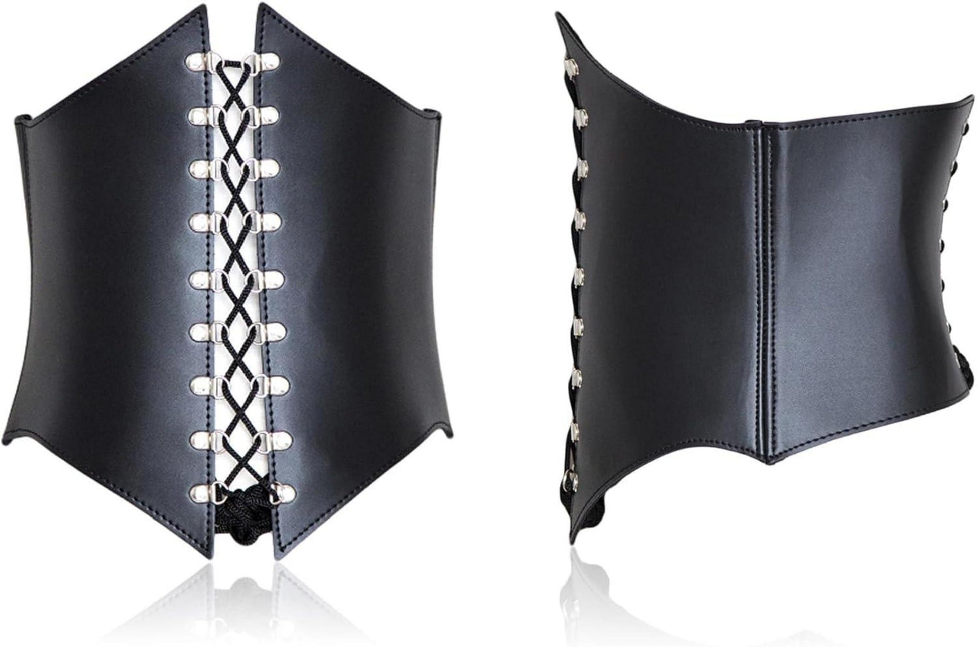 Damen Gothic Vintage Kunstleder Korsett Schnürung Fetisch