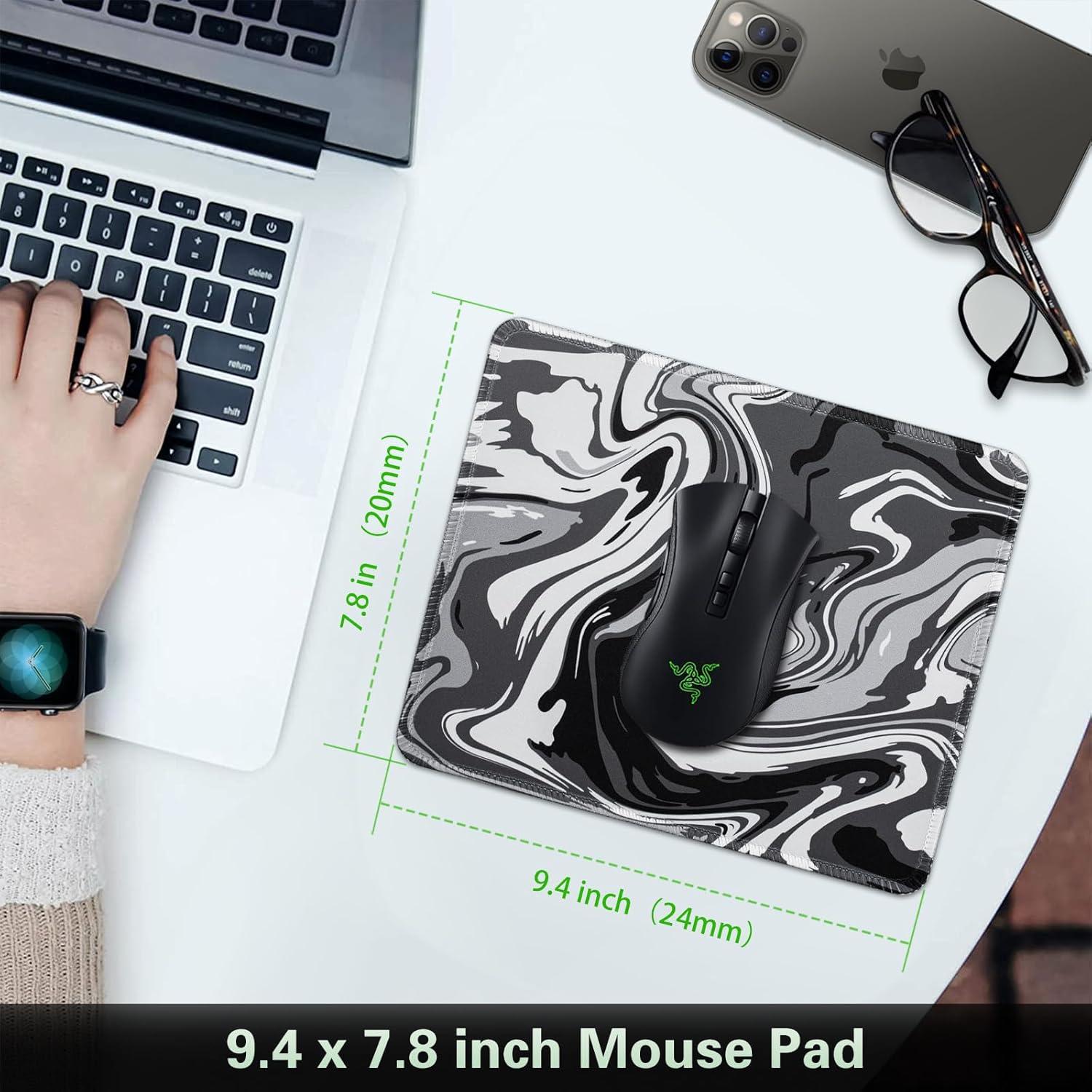Mauspad 240x200mm Fluid Art Schwarz-Grau Anti-Rutsch Wasserdicht