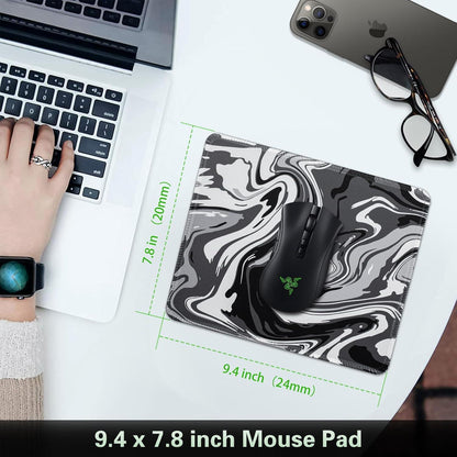Mauspad 240x200mm Fluid Art Schwarz-Grau Anti-Rutsch Wasserdicht