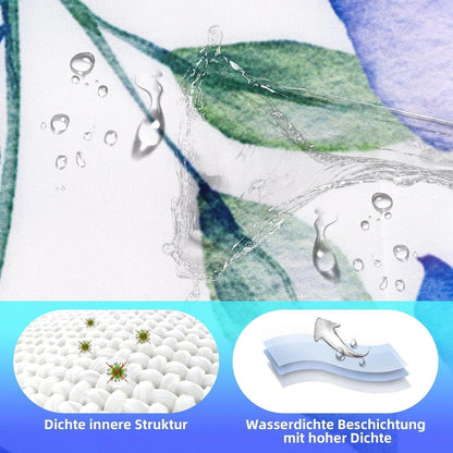 Duschvorhang Blau Pflanze 200x240cm Wasserdicht & Waschbar