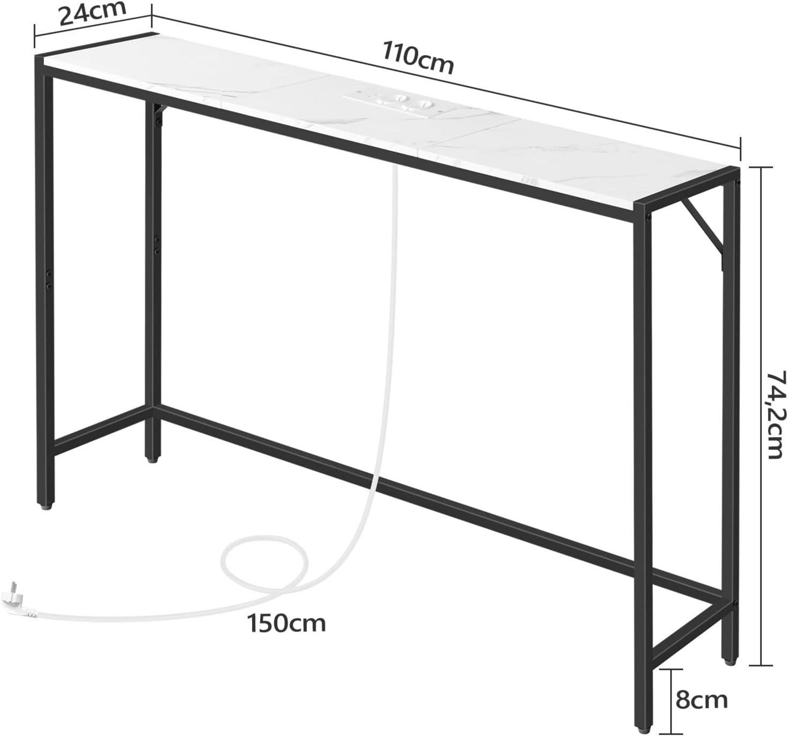 Konsolentisch Beistelltisch Sofa Flurtisch Weiß Schwarz