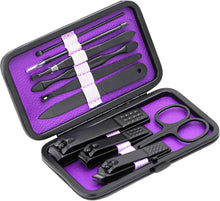 Professionelles Maniküre-Set Edelstahl 10-in-1 Violett