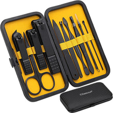 Professionelles Maniküre-Set 10-in-1 mit Lederetui, Gelb