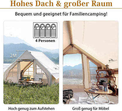 Aufblasbares 4 Personen Familienzelt Wasserdicht mit Luftpumpe