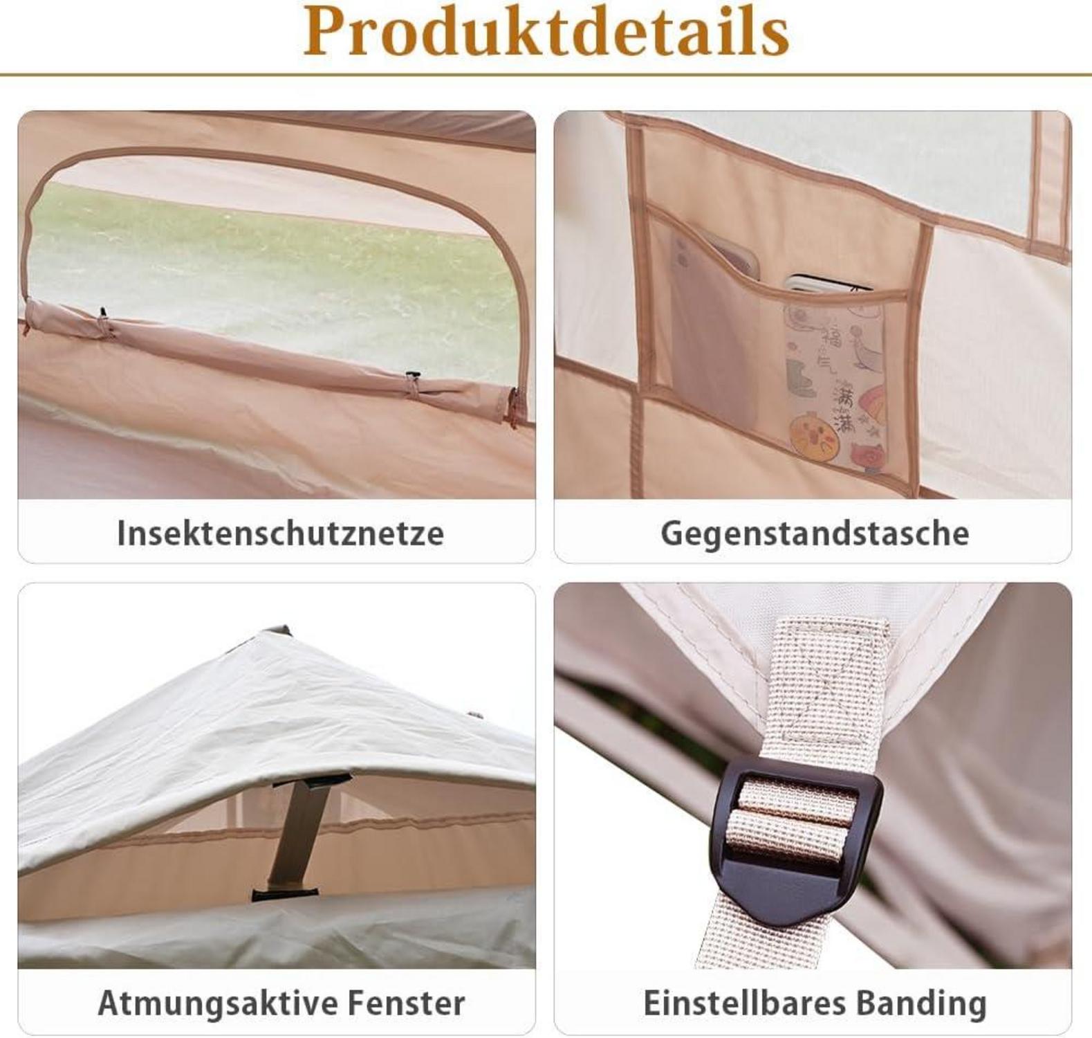 Aufblasbares Familienzelt 4 Personen Wasserdicht GlampingzeltOutdoor