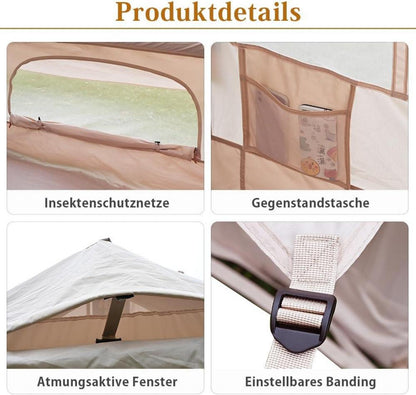 Aufblasbares Familienzelt 4 Personen Wasserdicht GlampingzeltOutdoor